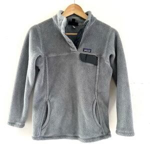 Patagonia‎ Worn Wear Girls' Re-Tool Snap-T Pullover Gray Size Large 12